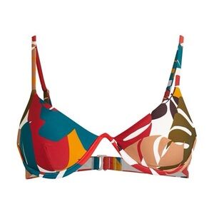 Red Carter Printed Underwire Triangle Bikini Top